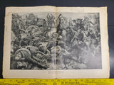 1914 WW1 Battle Art by Franz Kienmayer From Illustrated Story German Publication
