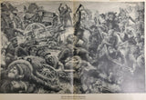 1914 WW1 Battle Art by Franz Kienmayer From Illustrated Story German Publication