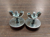 LICENSE PLATE BOLTS RED MINI REFLECTORS Wingnut Motorcycle Harley Honda Bobber