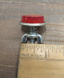 LICENSE PLATE BOLTS RED MINI REFLECTORS Wingnut Motorcycle Harley Honda Bobber