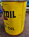 Vtg Pennzoil 100% Pure Pennsylvania Tough Film w/Z-7 Motor Oil Full 1 Qt Tin Can