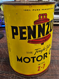 Vtg Pennzoil 100% Pure Pennsylvania Tough Film w/Z-7 Motor Oil Full 1 Qt Tin Can