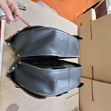 1997 Harley Black leather Studded Velcro Belt Buckle Saddlebags Nostalgia OEM