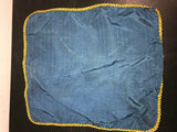 VINTAGE WWII UNITED STATES ARMY PILLOW COVER SATIN BLUE GOLD ROPE COLLECTIBLE US