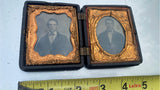 Union Soldier Tin Type Pictures Beehive Motif Daguerrotype Case Civil War 1860's