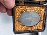 Union Soldier Tin Type Pictures Beehive Motif Daguerrotype Case Civil War 1860's