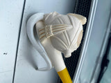 Smoking tobacco pipe vtg Meerschaum Dunhill Shell Arabian Face Fancy w Stand!