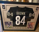 Certified Antonio Brown Signed Framed #84 Raiders Jersey Football Collectible!