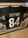 Certified Antonio Brown Signed Framed #84 Raiders Jersey Football Collectible!