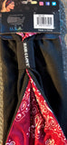 HAIR GLOVE EZ BANDZ WINTER WEIGHT BURGUNDY "PAISLEY PRINT BLING" BIKER HEADBAND
