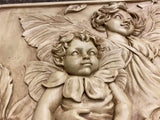 Vtg Resin? Angel 3D Wall Art Carving Sculpture Painting? Ceramic? Antique Church