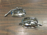 Pair Rectangle Mirrors Harley Sportster Dyna Fxr Touring Shovelhead Evo Twin cam