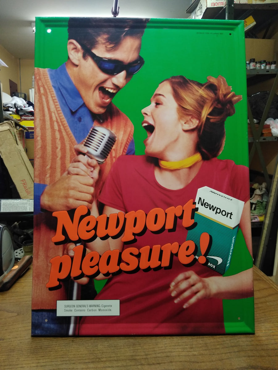 newport cigarette sunglasses Vtg Newport Cigarette Outdoor Indoor Advertising Metal Sign 25 1/2