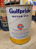 Vtg Gulfpride Motor Oil Sae 20 20W Gas Station Man Cave 1 Qt Cardboard Can Nice!