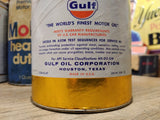 Vtg Gulfpride Motor Oil Sae 20 20W Gas Station Man Cave 1 Qt Cardboard Can Nice!