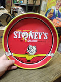 Vtg Stoney’s The Smoother Tasting Beer Round Steel Serving Tray Bright Colors