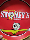 Vtg Stoney’s The Smoother Tasting Beer Round Steel Serving Tray Bright Colors