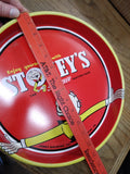Vtg Stoney’s The Smoother Tasting Beer Round Steel Serving Tray Bright Colors