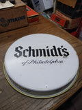 Vtg Schmidt's Light Beer As Beer Should Be Round Steel Serving Tray Philadelphia