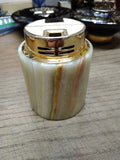 Vtg MCM Colibri Gas Table Top Cigarette Lighter Marble Agate? Gold Tone Japan!
