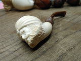Vtg Not Smoked Small Meerschaum Sultan w/Turban Smoking Tobacco Pipe Nice Shape!