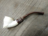Vtg Not Smoked Small Meerschaum Sultan w/Turban Smoking Tobacco Pipe Nice Shape!