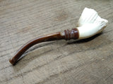 Vtg Not Smoked Small Meerschaum Sultan w/Turban Smoking Tobacco Pipe Nice Shape!