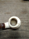 Vtg Not Smoked Small Meerschaum Sultan w/Turban Smoking Tobacco Pipe Nice Shape!