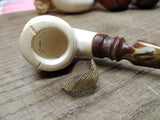 Vtg Not Smoked Small Meerschaum Sultan w/Turban Smoking Tobacco Pipe Nice Shape!
