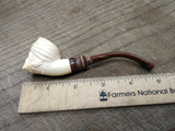 Vtg Not Smoked Small Meerschaum Sultan w/Turban Smoking Tobacco Pipe Nice Shape!
