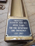 Vtg Emergency Elevator Door Key For Fire Department Emergency Use Metal Wall Box