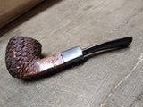 Vtg Unknown Real Briar Rusticated Bent Smoking Tobacco Pipe w/Stinger Good Shape
