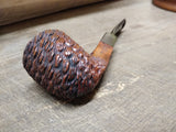 Vtg Unknown Real Briar Rusticated Bent Smoking Tobacco Pipe w/Stinger Good Shape