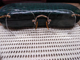 Vtg 1/10 12K Gold Filled Frameless Wire Eye Glasses Good Shape!