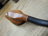 Vtg Never Smoked Genuine Briar Hand Carved Horse Figural Bent Smoking Pipe Nice!