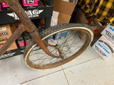 1890's Vtg Boys Bicycle Wood Wheel Skip tooth Antique Man Cave Fixed Gear Seat