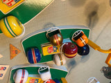 NFL Football Helmet Goal Post Kit NFC Mini Plastic Gumball Box 1970's Collectibl