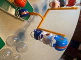 NFL Football Helmet Goal Post Kit NFC Mini Plastic Gumball Box 1970's Collectibl