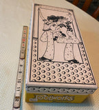 Vtg 1970's Footworks Shoe Box Hippy chicks Sandals Advertising Decor collectible