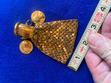 Vtg Change Purse Victorian Napolean Coins Gold Mesh Accordian Womens Art Deco!