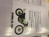 Vtg 1972 1973 Honda XL 250 Book cover Acc Collectible Sign poster Advertising OE