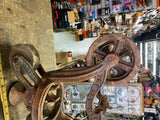 Vtg 1900's Cast Iron Hay Trolley Fancy Chandelier Farm House Tools Antiqu Canton