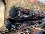 Black Chrome Exhaust Pipes Mufflers Khrome Werks 4.5 Slip on mufflers Harley M8