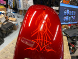 Harley 99-08 FLH Touring Rear Fender Red Pinstriped Glide Ultra classic Nice!