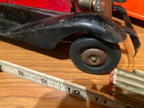 Vtg 1930's Girard Hoge Fire Chief Siren Coupe Wind-up Pressed Tin Toy Car Antiqu