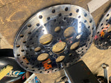 Polished Stainless Front Brake Rotors Harley Touring FLH glide 11 1/2 Bagger PR!