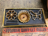 Vtg Wonder Waff-Let Molds by Renwal Waffle Maker Rosette Butterfly 1950's Cookin