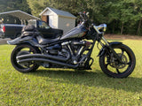 08-09 Yamaha Raider Road Burner Black 3" Large Radius Custom Exhaust Pipes Syste