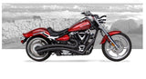 08-09 Yamaha Raider Road Burner Black 3" Large Radius Custom Exhaust Pipes Syste