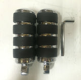 ISO Footpegs Harley Softail Sportster Dyna FXR Chrome Rubber Pegs Male Mount